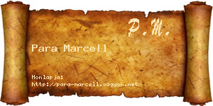 Para Marcell névjegykártya